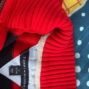 Tommy Hilfiger Men's Red Zip-Up Sweater